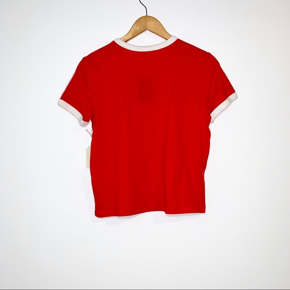 NWT Red Ringer T-shirt with Stripes on Sleeve - Picture 4 of 4
